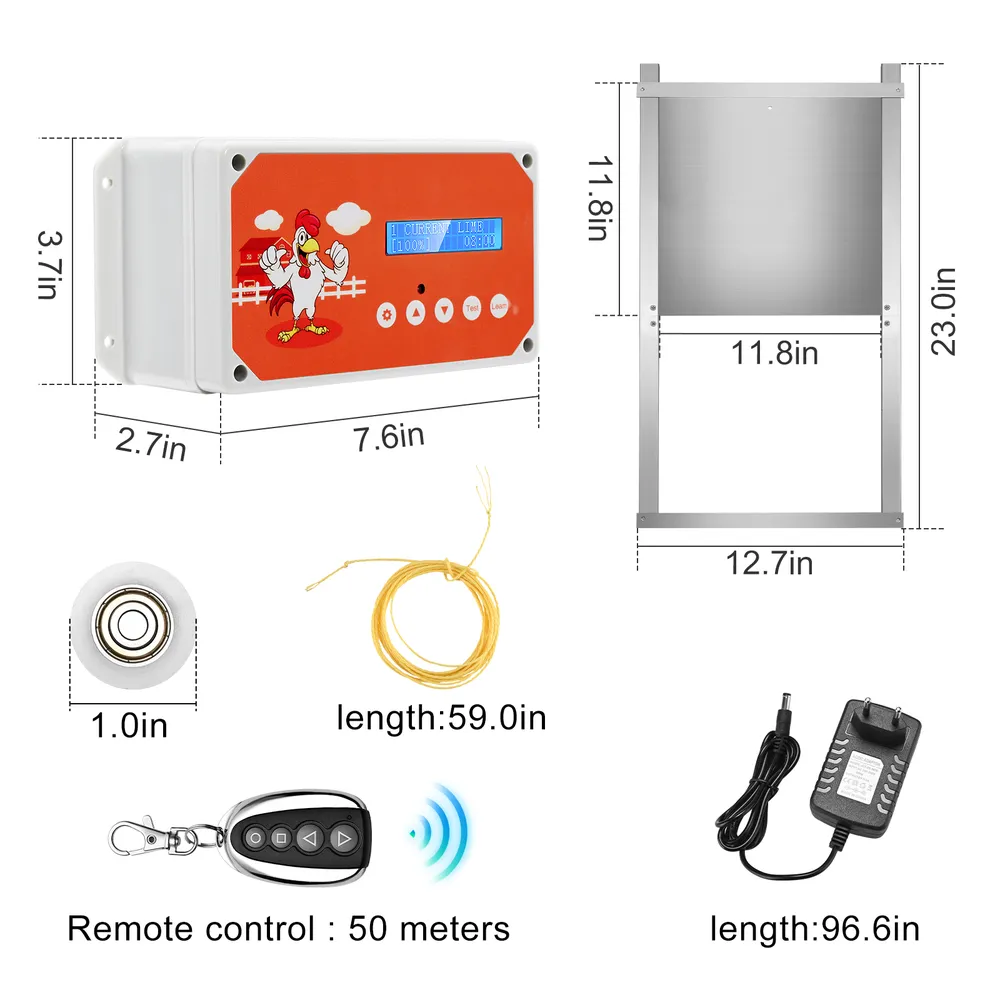 Porte poulailler automatique étanche avec télécommande