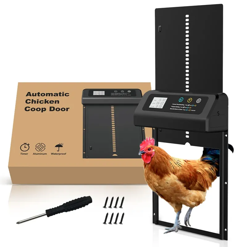 Porte poulailler automatique ferme minuterie sur batterie