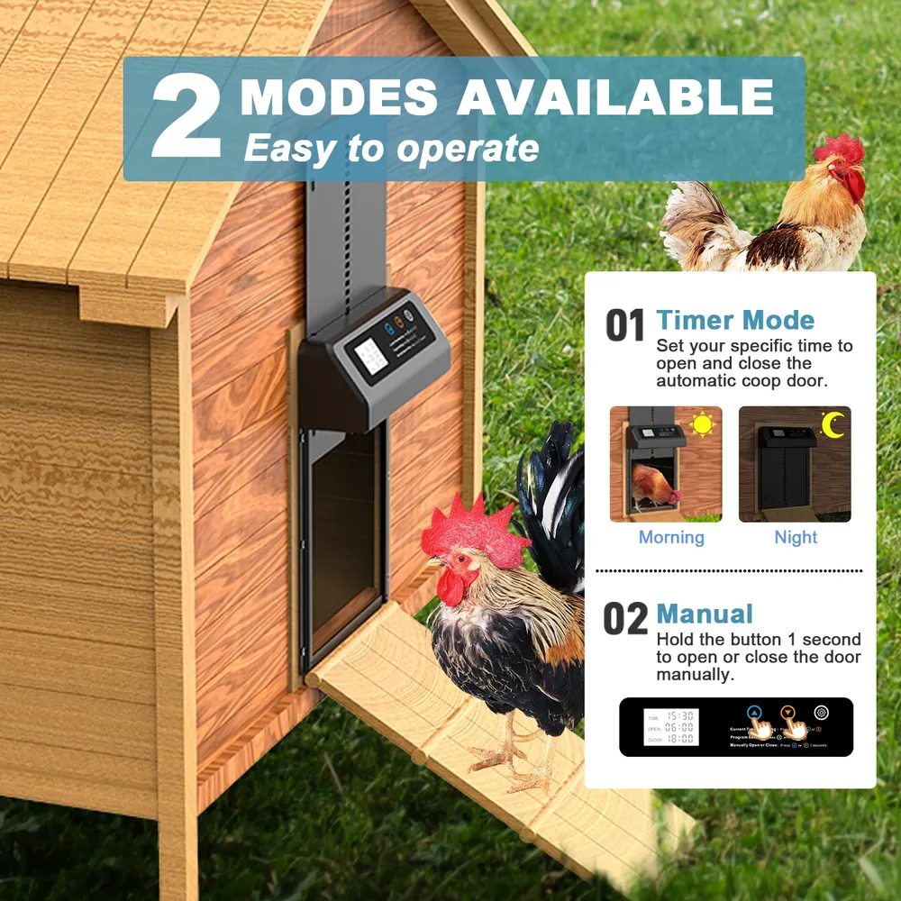 Porte poulailler automatique ferme minuterie sur batterie