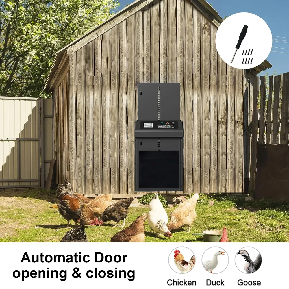 Porte poulailler automatique ferme minuterie sur batterie