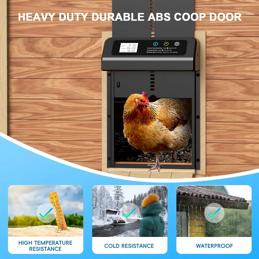 Porte poulailler automatique ferme minuterie sur batterie