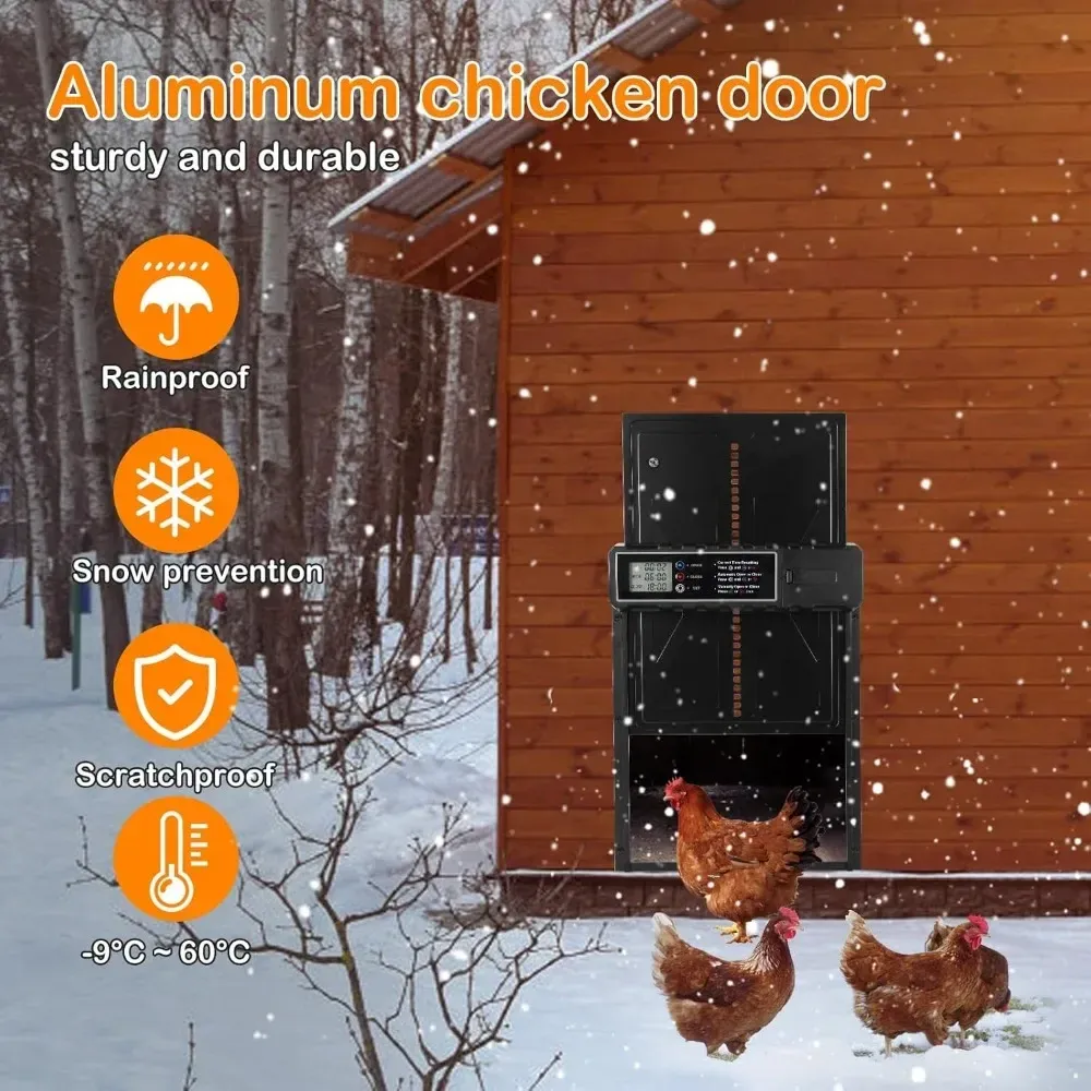 Porte poulailler métal anti-pincement installation facile
