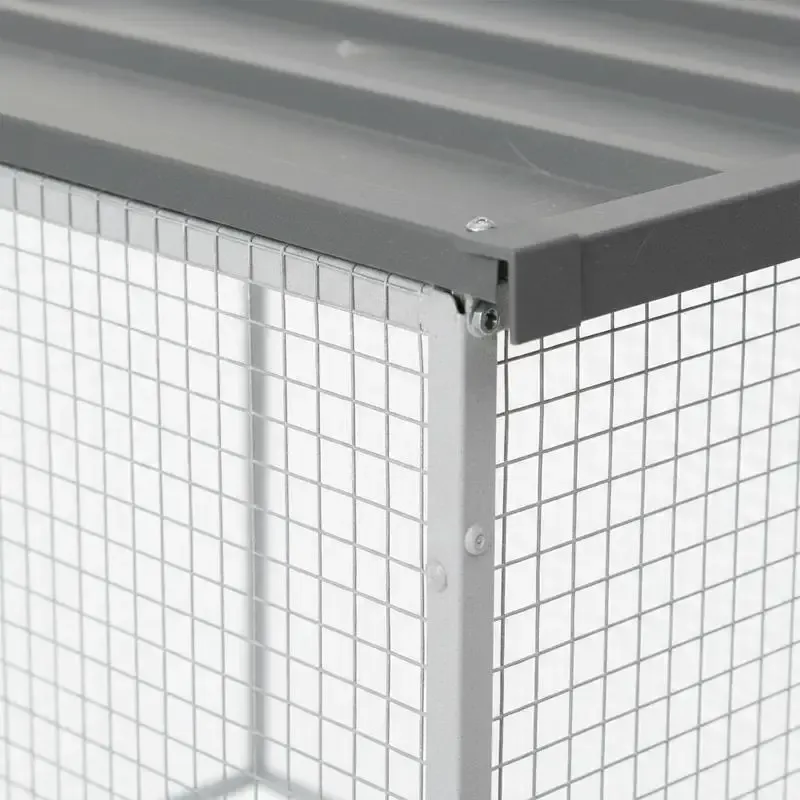 Poulailler acier galvanisé 203x98 cm avec toit