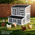 Poulailler bois 100x86 cm pour 3 à 4 poules – Couleur grey