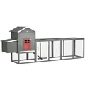 Poulailler bois 300x66 cm avec enclos nidification – Couleur Gray