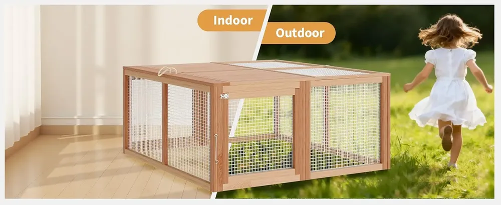Poulailler cage lapin bois pliable portable sans assemblage
