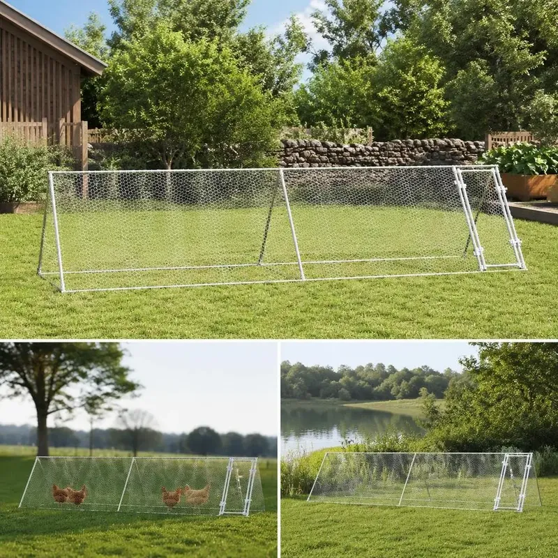 Poulailler en acier galvanisé spacieux pour jardin et ferme