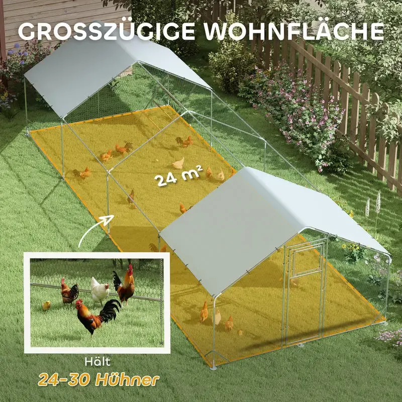 Poulailler extérieur 24 à 30 poules avec bâche