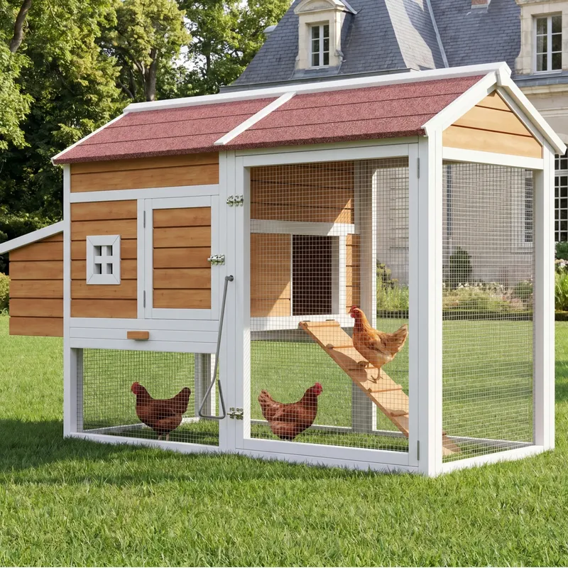 Poulailler extérieur 4 poules avec nichoir et tiroir