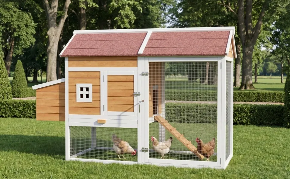 Poulailler extérieur 4 poules avec nichoir et tiroir