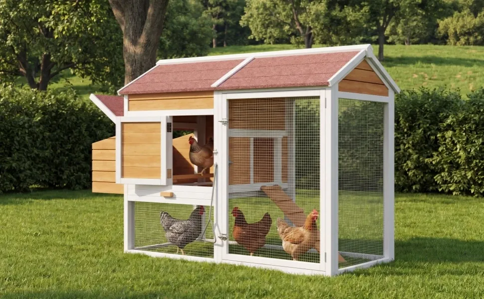 Poulailler extérieur 4 poules avec nichoir et tiroir