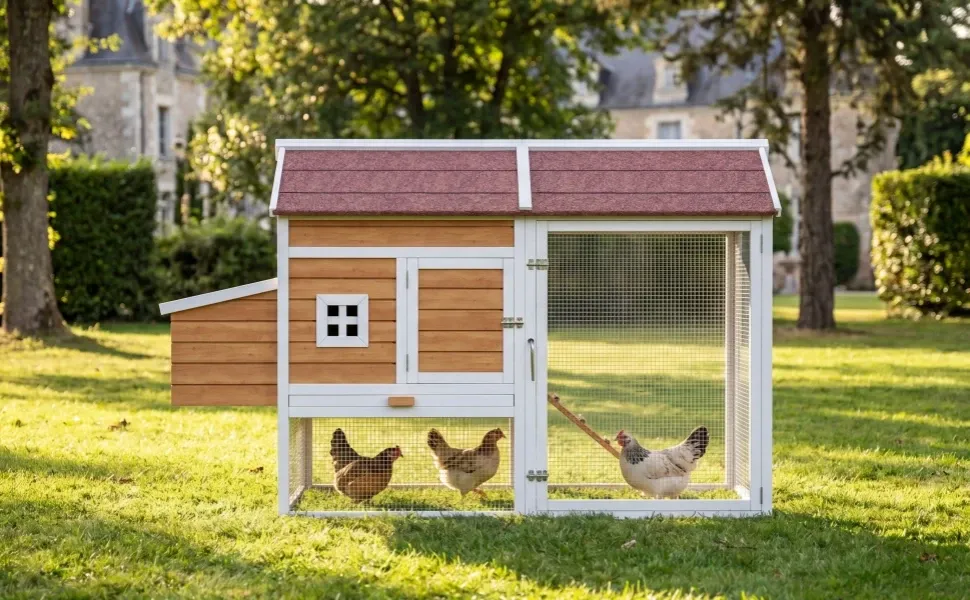 Poulailler extérieur 4 poules avec nichoir et tiroir