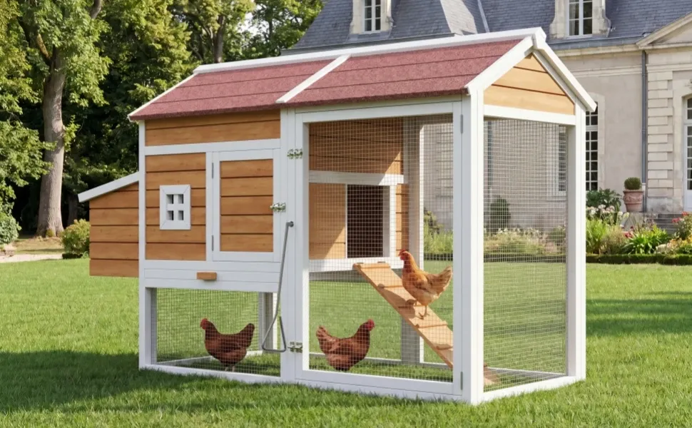 Poulailler extérieur 4 poules avec nichoir et tiroir