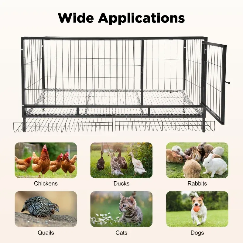 Poulailler jardin 9 à 10 poulets anti-morsure