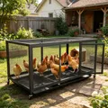Poulailler métal 117x56 cm avec roues – 1