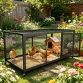 Poulailler métal 117x56 cm avec roues – 3