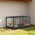 Poulailler métal 117x56 cm avec roues – Couleur noir