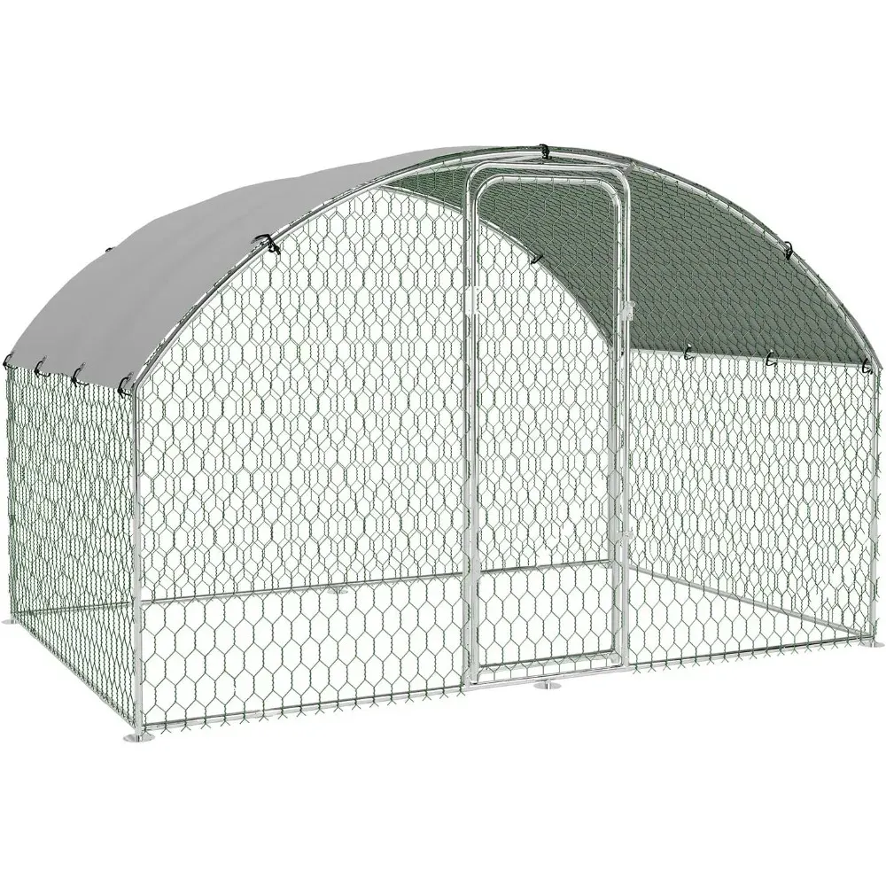 Poulailler métal galvanisé 9,8x6,5 pieds avec couverture anti-UV