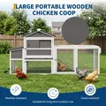 Poulailler mobile en bois sur roulettes avec nichoir – 3
