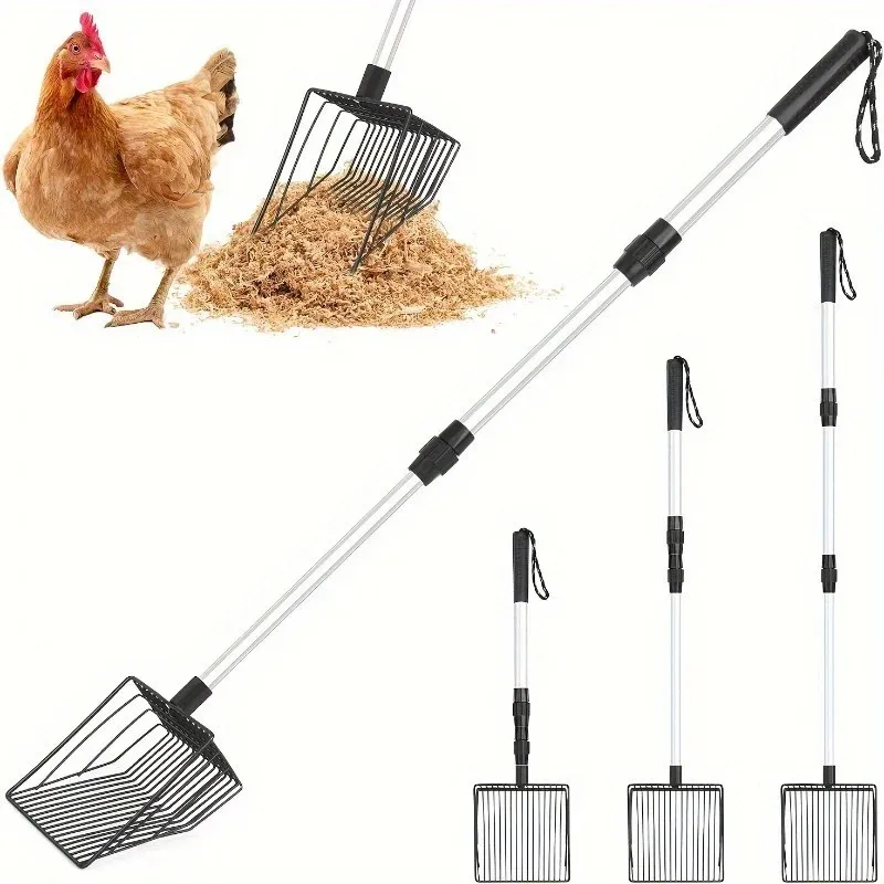 Râteau de poulailler rétractable pour nettoyage