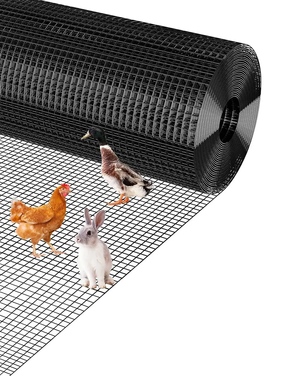 Rouleau de grillage PVC galvanisé pour jardin et poulailler