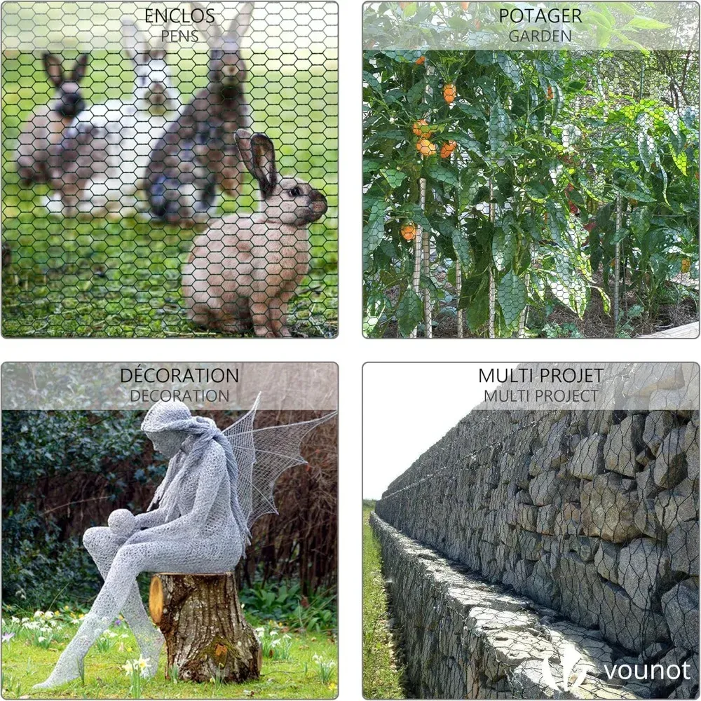 Rouleau de grillage robuste pour élevage de volailles et jardin