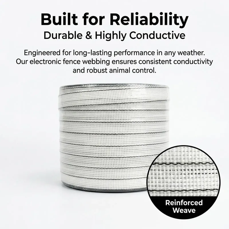 Ruban de clôture électrique 8 brins inox pour bétail