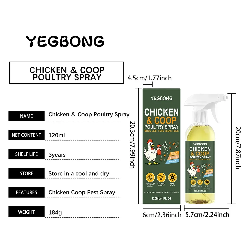 Spray nettoyant pour poulailler anti-acariens et odeurs