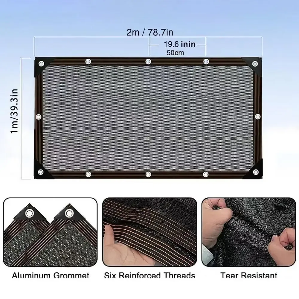 Toile d'ombrage maille 1x2m respirante avec œillets