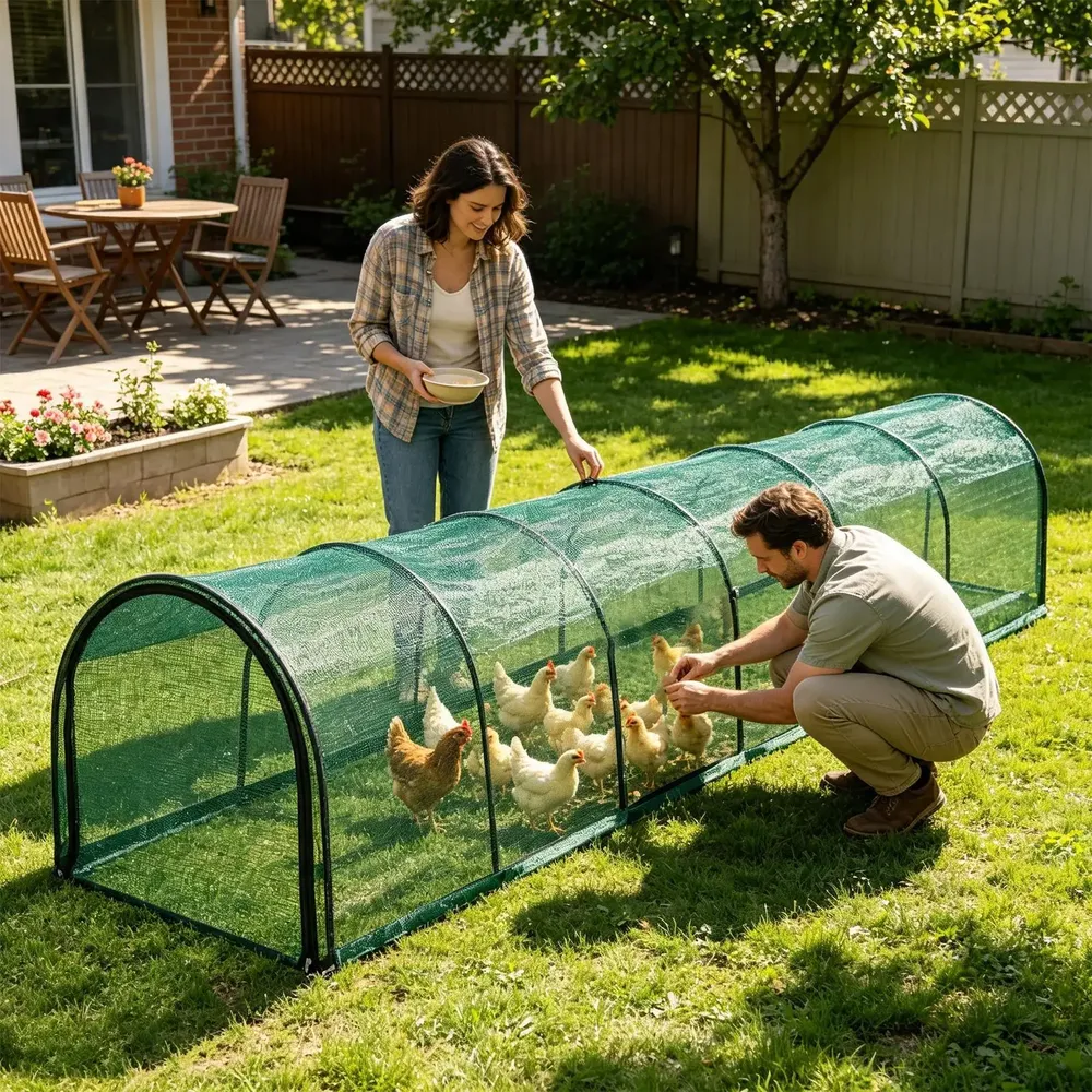 Tunnel pliable pour poules 79 à 236 pouces