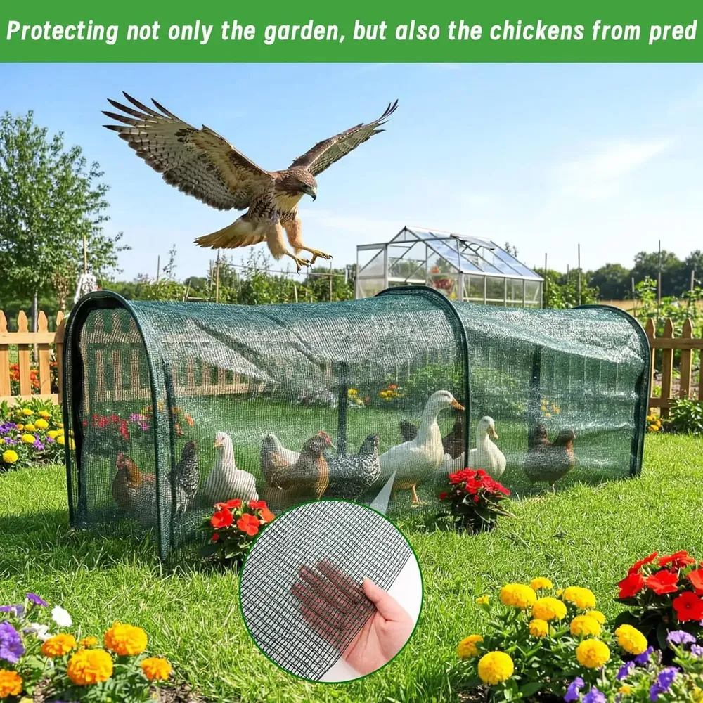 Tunnel portable pour poules 79 à 236 pouces