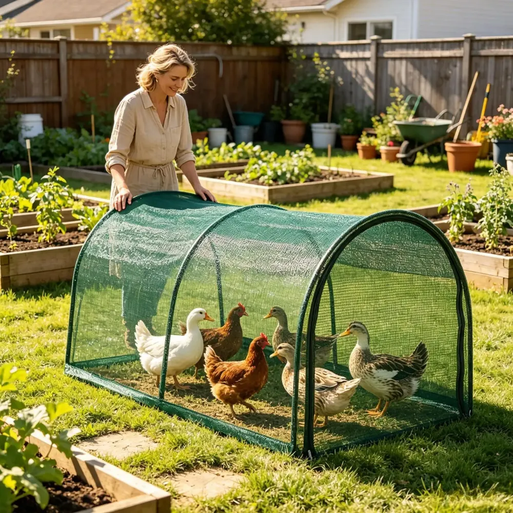 Tunnel portable pour poules 79 à 236 pouces