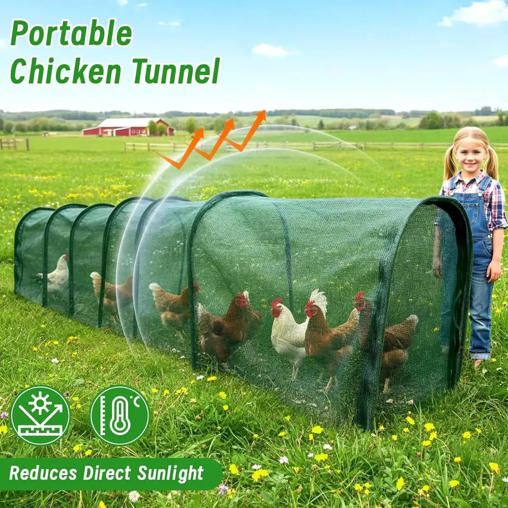 Tunnel portable pour poules 79 à 236 pouces